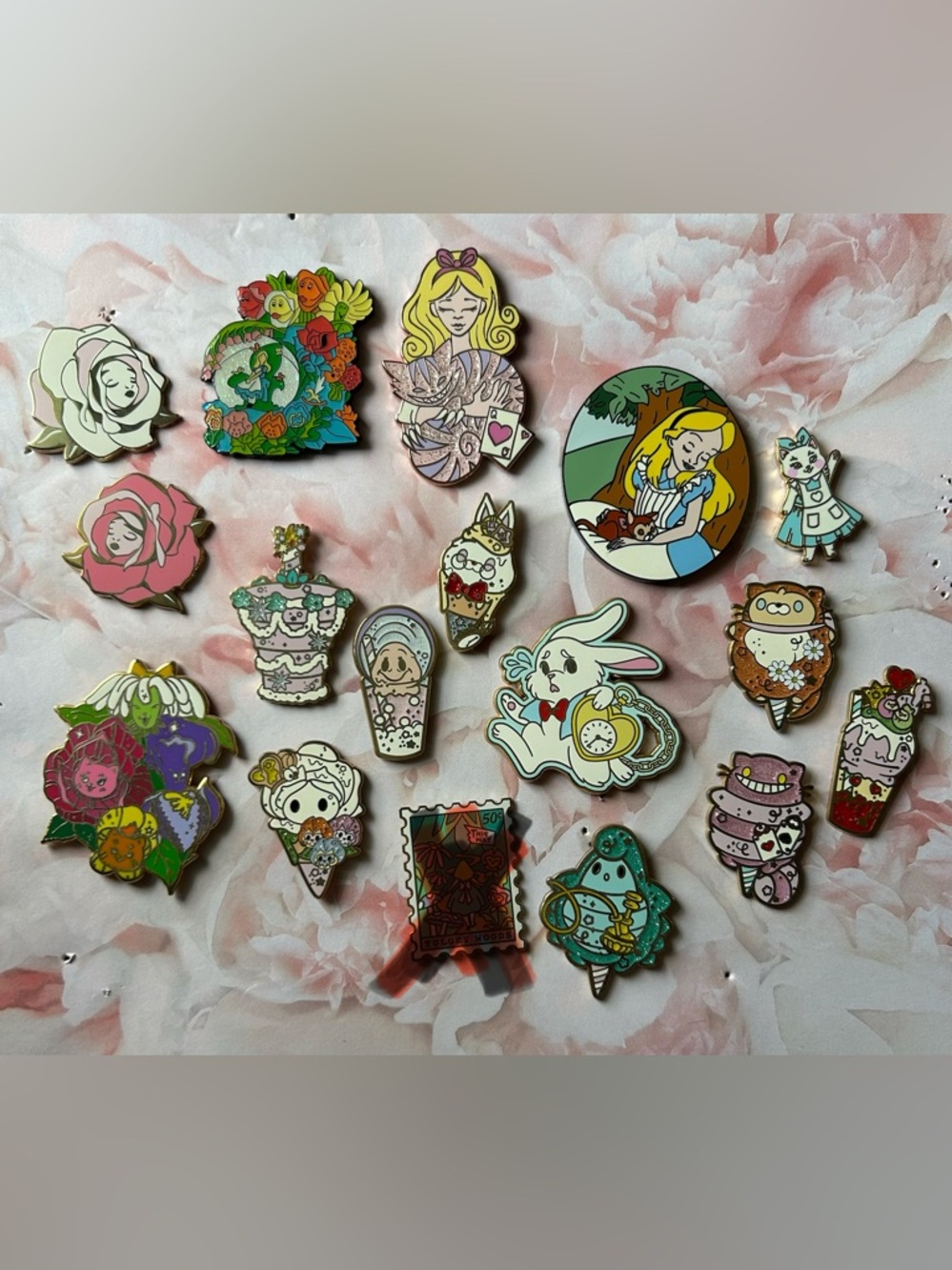 ** 3 FOR $20 ** Cute Alice in Wonderland Enamel Pins Bundles.  Bundles ONLY!!!